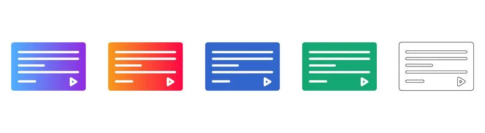 Modern Digital Content Playback Interface Set イラスト素材