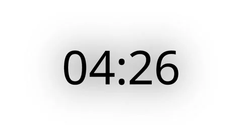 Modern digital countdown timer from 5 minutes to 0 on white background Stock Footage 337700660