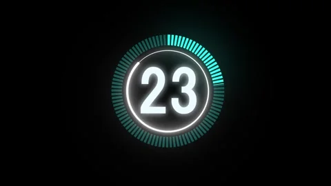 Modern digital countdown timer with a circular progress bar on a dark background Stock Footage 333031763