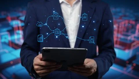 Modern Digital Document Storage and Access System Stock Photos