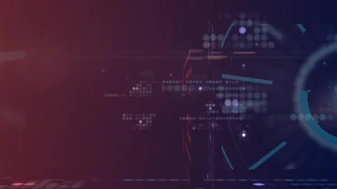 Modern digital dots pattern with orange and blue background. Binary code wor Stock Footage 247090520