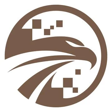 Modern Digital Eagle Bird Circle Icon Logo Design for Business, Technology Compa Stock Illustration