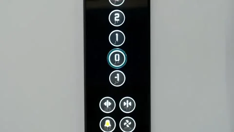 Modern digital elevator control panel with illuminated touch buttons Vídeos de archivo 328644946