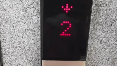 Modern Digital Elevator Floor Display Showing Lift Descending Stock Footage 338280217