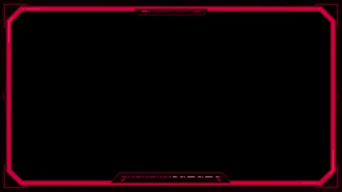 Modern digital frame with rounded corners and bright red futuristic accents.. 動画素材 336365170