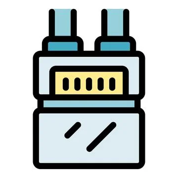 Modern digital gas meter with dual pipes Stock Illustration