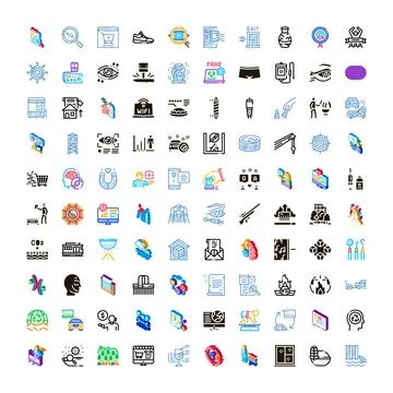 Modern digital icons collection representing various concepts and services 스톡 일러스트