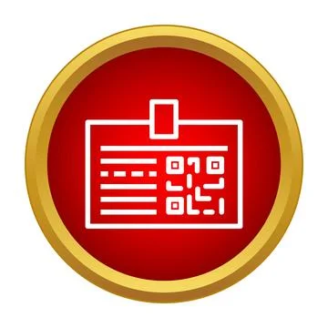 Modern digital identification badge icon with qr code design イラスト素材