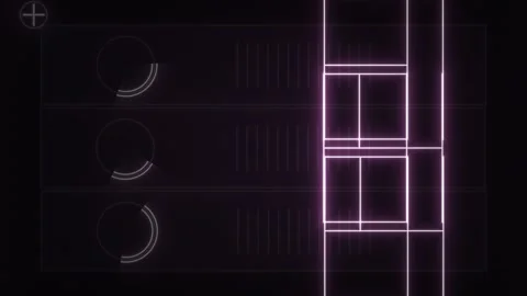 Modern digital interface with glowing elements and sleek Stock Footage 338201481