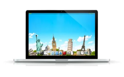Modern digital laptop 스톡 일러스트