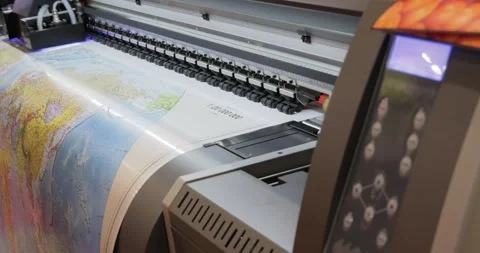 Modern Digital Large format UV printer. Printing production technologies. Stock Footage 165101255