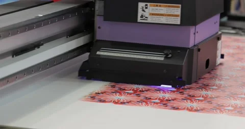 Modern Digital Large format UV printer. Printing production technologies. UV  Stock Footage 197564434