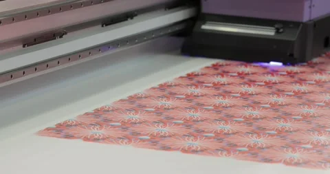 Modern Digital Large format UV printer. Printing production technologies. UV  Stock Footage 199673906