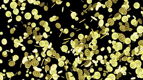Modern Digital money falling bitcoin quantum computer futuristic technology Vídeos de archivo 336443868