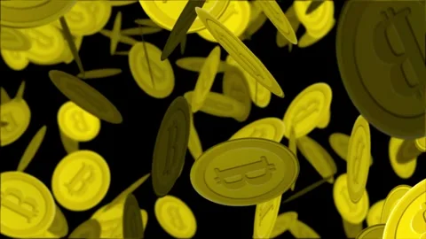 Modern Digital money falling bitcoin background bitcoin. Abstract graphic design Stock Footage 336443884