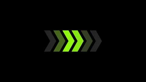 Modern digital neon green swipe right directional arrow on transparent bg Stock Footage 341490643