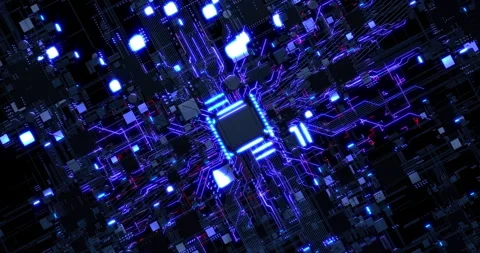 Modern Digital Notebook Leading Into Computer Motherboard World. 库存影片 306650515