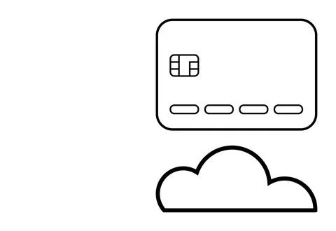 Modern Digital Payment Concept with Credit Card and Cloud Storage Stock Illustration