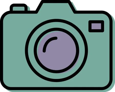 Modern digital photo camera flat icon 스톡 일러스트