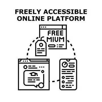 Modern digital platform offering freely accessible services 스톡 일러스트