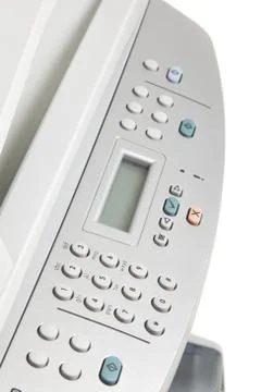 Modern digital printer on the white Stock Photos