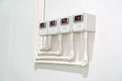 Modern digital programmable temperature control. Stock Photos