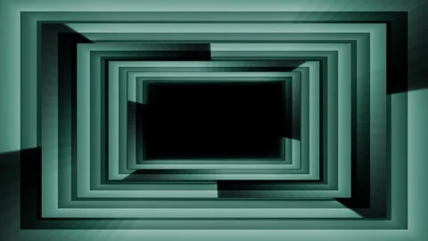 Modern digital rectangle animation with beams around screen frame rotation. Stock Footage 248681599