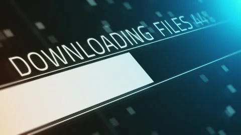 Modern digital screen showing information about downloading files Stock Footage 241785699