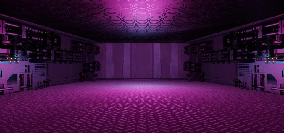 Modern Digital Simulation Digital Technology Structure Space Club Neon Purple Stock Illustration