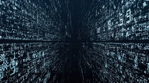 Modern digital space consists of a program code or a large amount of data. Stock Footage 121023805