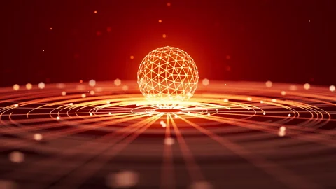Modern digital sphere with grid and energy lines. Loop animation. Stock Footage 322018659