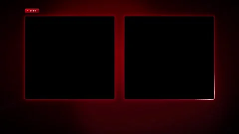 Modern digital streaming overlay with two black screen placeholders and a r.. 動画素材 335826270