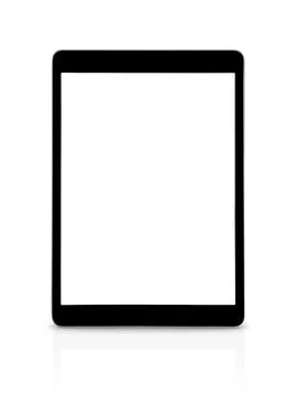 Modern digital tablet with blank screen on white isolated background with cli Stock Photos