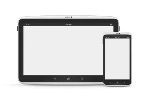 Modern digital tablet with mobile phone Stock Illustration