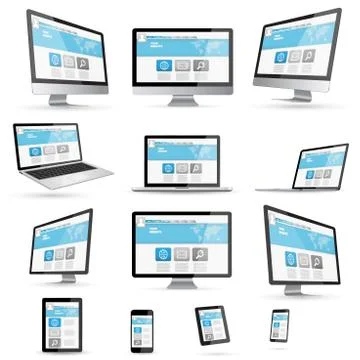 Modern digital tech device collection Stock-Illustration