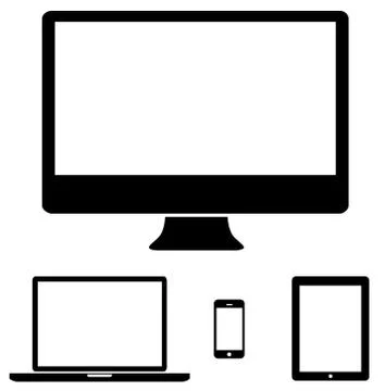 Modern digital tech device collection Stock Illustration