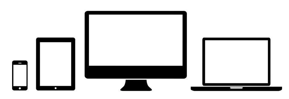 Modern digital tech device collection Stock Illustration