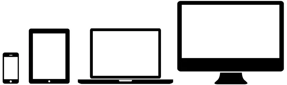 Modern digital tech device collection Stock Illustration