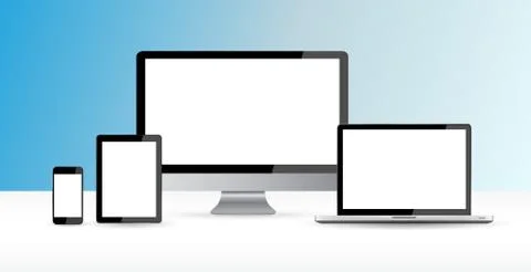 Modern digital tech device collection Stock Illustration