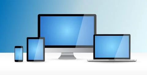 Modern digital tech device collection Stock Illustration