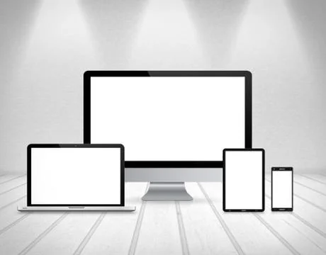 Modern digital tech device collection Stock Illustration