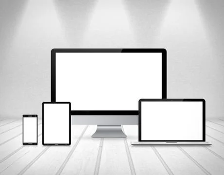 Modern digital tech device collection 스톡 일러스트