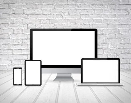 Modern digital tech device collection Иллюстрация