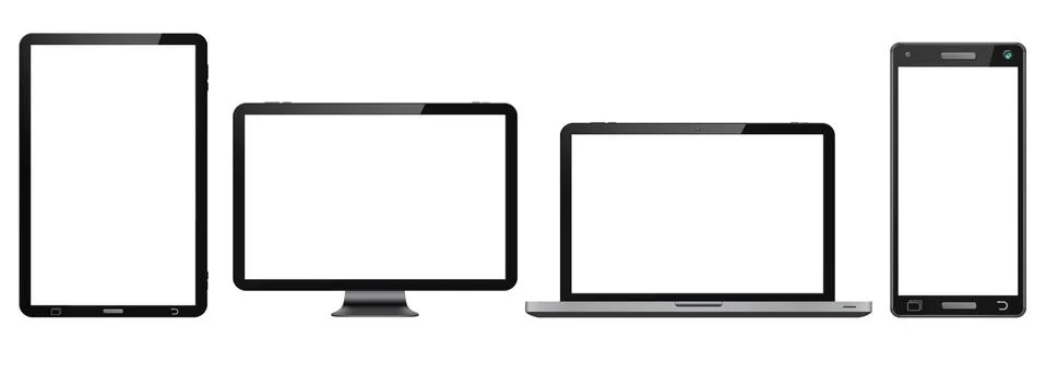 Modern digital tech device collection Illustration