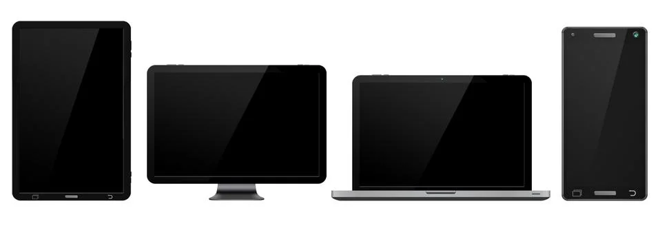 Modern digital tech device collection Illustrazione stock