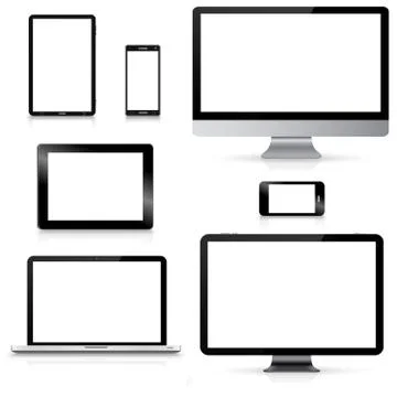 Modern digital tech device collection Stock Illustration