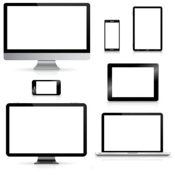 Modern digital tech device collection Stock Illustration