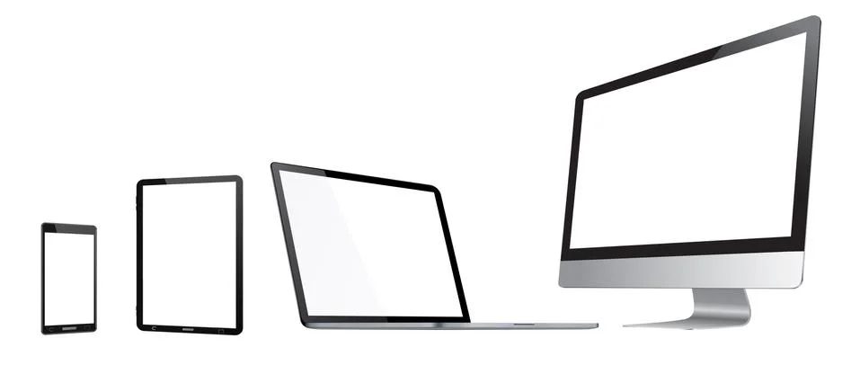 Modern digital tech device collection 스톡 일러스트