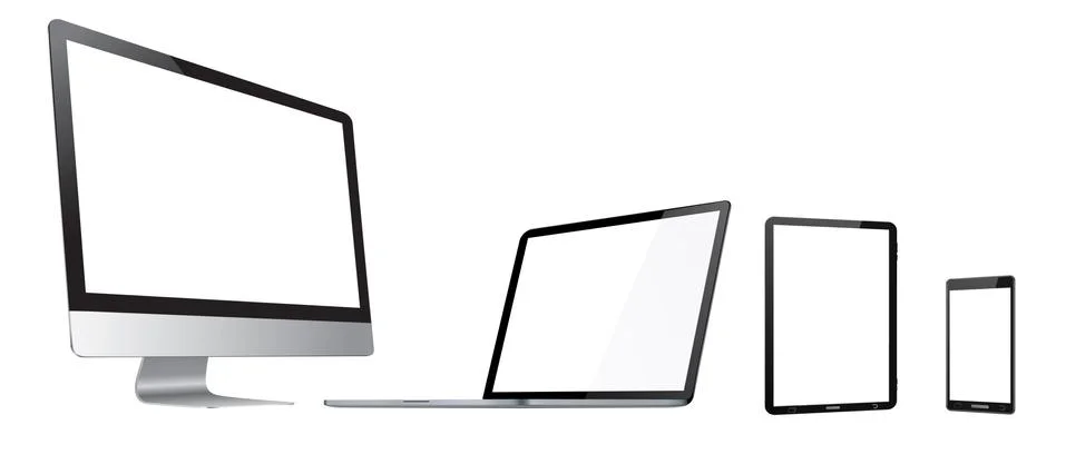 Modern digital tech device collection 스톡 일러스트