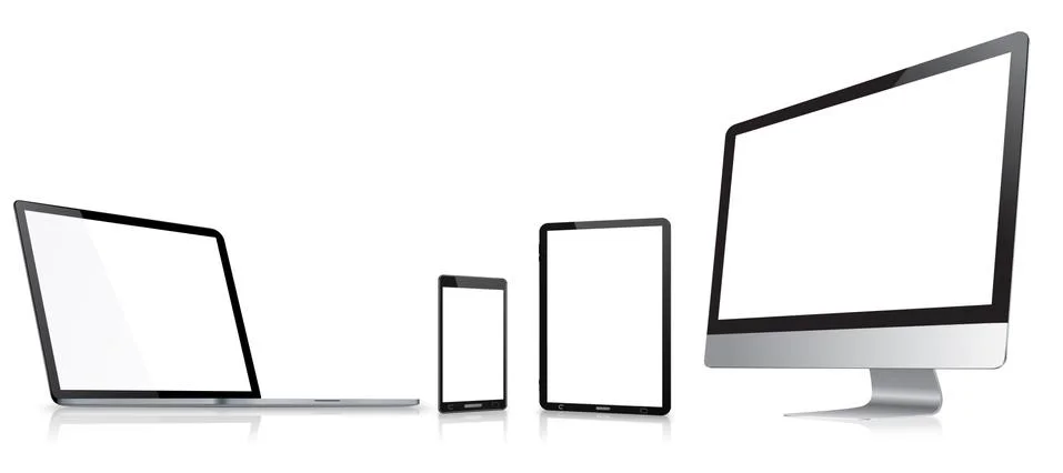 Modern digital tech device collection Illustrazione stock